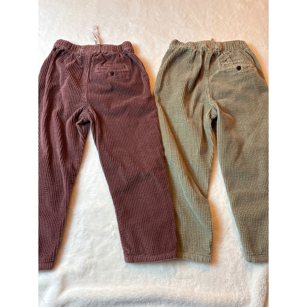 Easy Peasy Kids 4T Organic Cotton Corduroy Pants Set Burgundy Sage Green 2 Pack - Picture 3 of 3